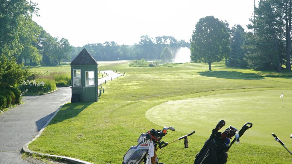 Golf course with pavillion